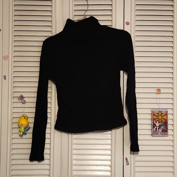 None Sweaters - Black Turtleneck Top